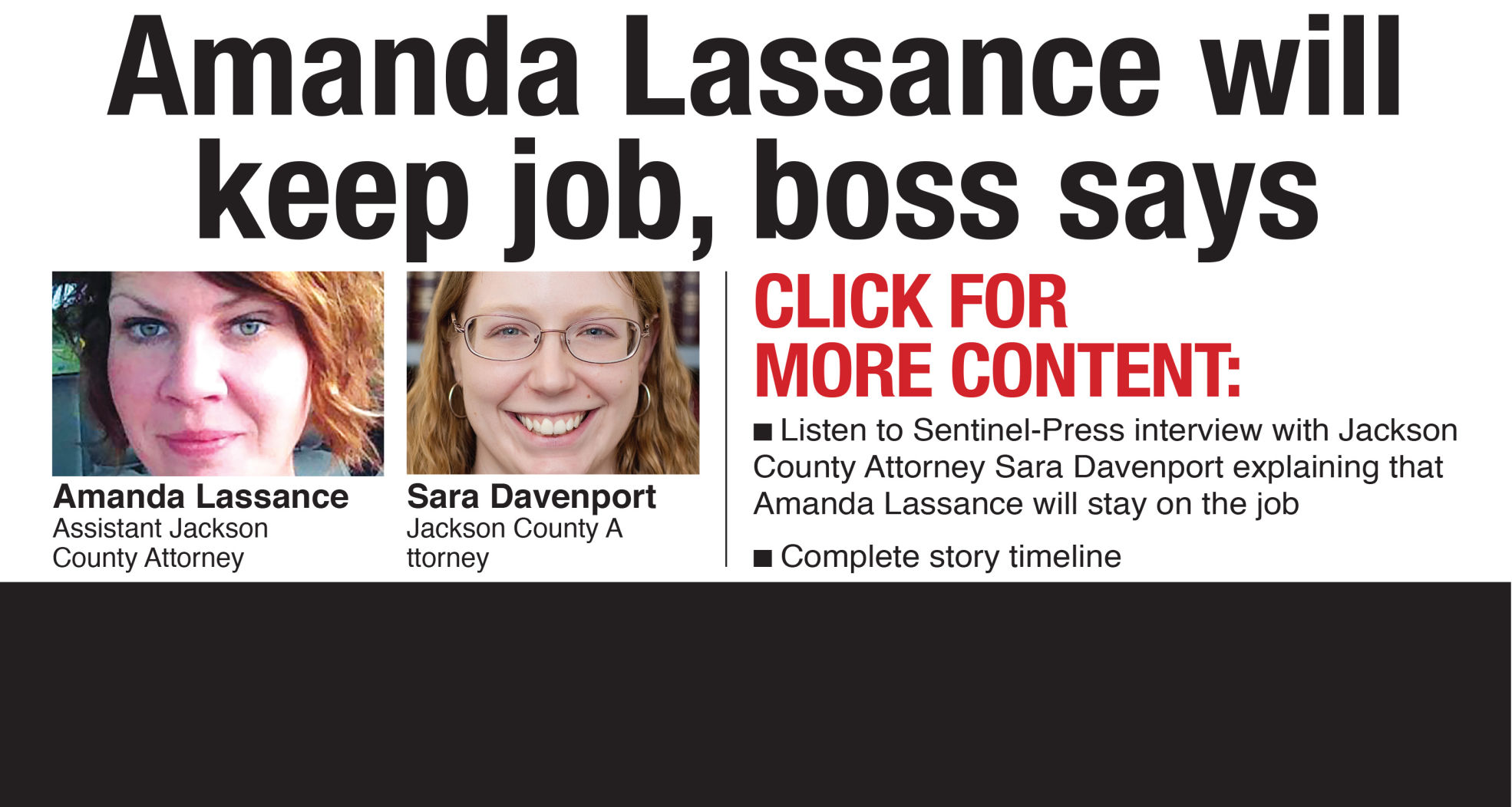 LASSANCE TO KEEP JOB